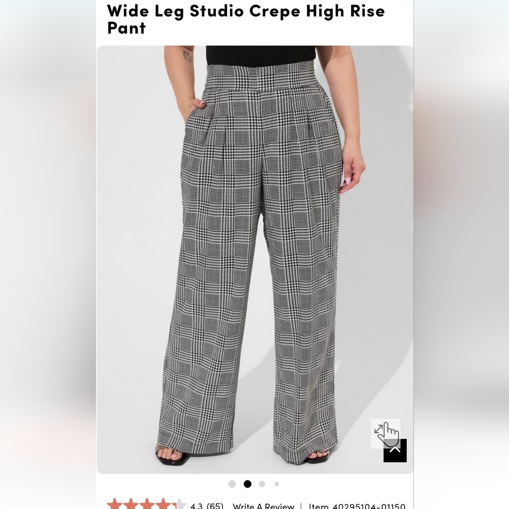 Torrid high waisted wide leg checkered pants with pockets